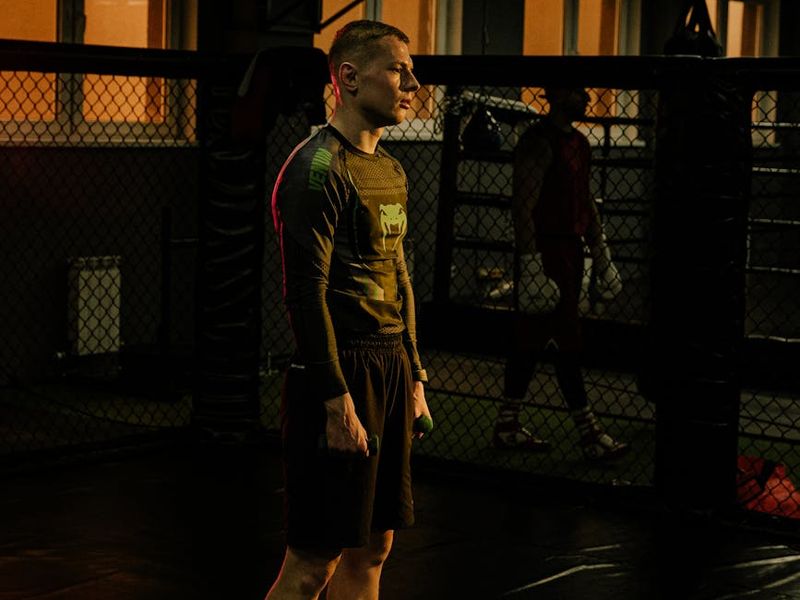 A clean, open space ready for a workout session.